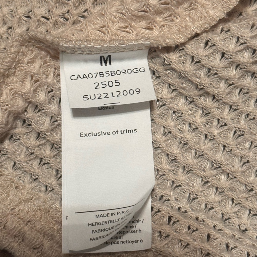 CUPSHE‎ Bathing Suit Crochet Cover Up Neutral Swimsuit Beach Summer Medium - Picture 6 of 10